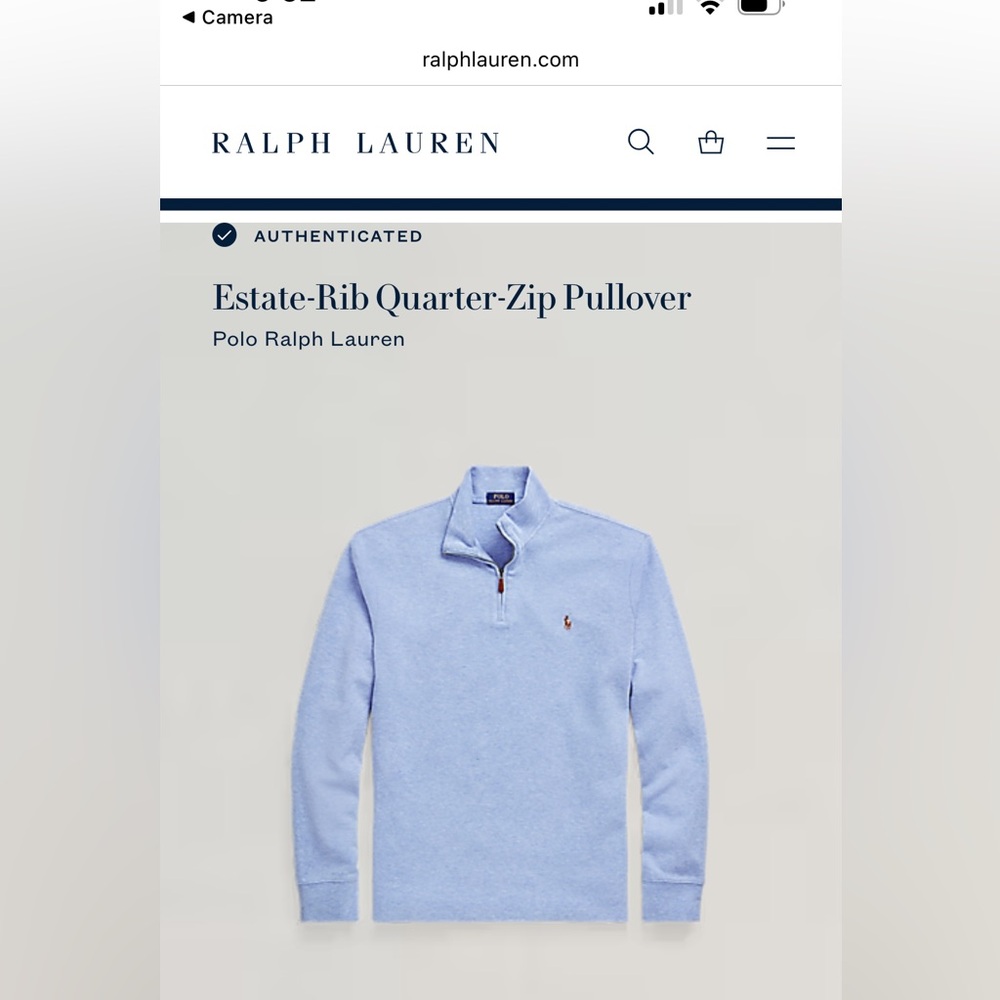 Ralph Lauren Estate-Rib Light Blue Pullover